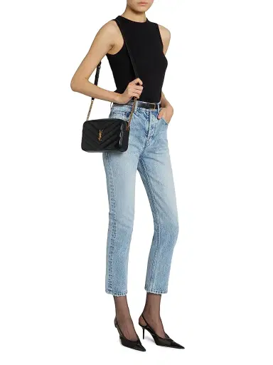 Saint Laurent Women's Loulou Camera Crossbody Bag in Lambskin - Black | Thumbnail 3 Saint Laurent Women's Loulou Camera Crossbody Bag in Lambskin - Black | Thumbnail 3