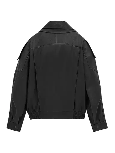 Saint Laurent Women's Bomber Jacket in Lambskin - Black | Thumbnail 2 Saint Laurent Women's Bomber Jacket in Lambskin - Black | Thumbnail 2