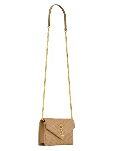 Saint Laurent Women's Cassandre Envelope Chain Wallet in Lambskin | Thumbnail 7 Saint Laurent Women's Cassandre Envelope Chain Wallet in Lambskin | Thumbnail 7