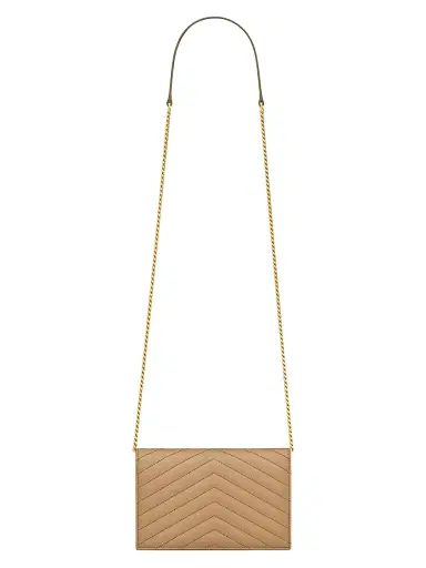 Saint Laurent Women's Cassandre Envelope Chain Wallet in Lambskin | Thumbnail 8 Saint Laurent Women's Cassandre Envelope Chain Wallet in Lambskin | Thumbnail 8