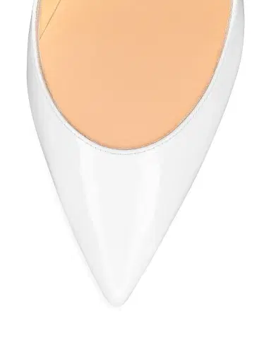 Christian Louboutin Women's Hot Chick 100MM Leather Pumps - Bianco | Thumbnail 5 Christian Louboutin Women's Hot Chick 100MM Leather Pumps - Bianco | Thumbnail 5
