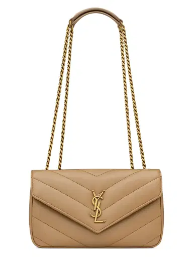 Saint Laurent Women's Loulou Shoulder Bag in Lambskin Leather - Natural Tan | Thumbnail 1 Saint Laurent Women's Loulou Shoulder Bag in Lambskin Leather - Natural Tan | Thumbnail 1