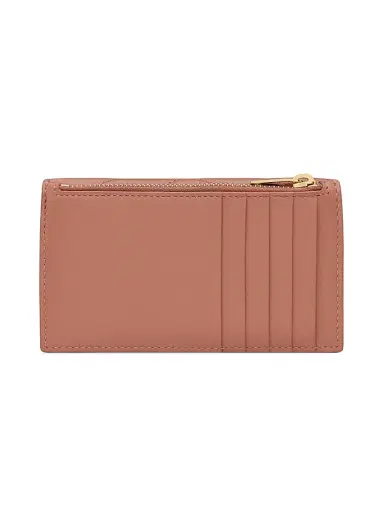 Saint Laurent Women's Cassandre Matelasse Fragments Flap Card Case in Quilted Lambskin - Barely Pink | Thumbnail 4 Saint Laurent Women's Cassandre Matelasse Fragments Flap Card Case in Quilted Lambskin - Barely Pink | Thumbnail 4