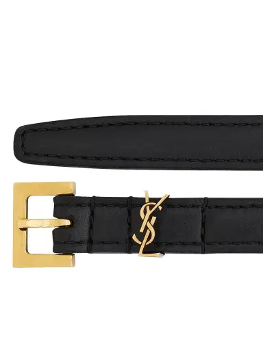 Saint Laurent Women's Cassandre Extra Thin Belt in Smooth Leather - Black - Size 40 | Thumbnail 4 Saint Laurent Women's Cassandre Extra Thin Belt in Smooth Leather - Black - Size 40 | Thumbnail 4