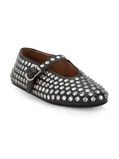 Alaïa Women's Embellished Leather Mary Jane Flats | Thumbnail 2 Alaïa Women's Embellished Leather Mary Jane Flats | Thumbnail 2