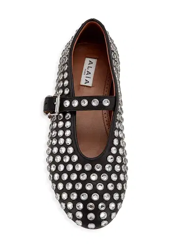 Alaïa Women's Embellished Leather Mary Jane Flats - Noir - Size 11 | Thumbnail 5 Alaïa Women's Embellished Leather Mary Jane Flats - Noir - Size 11 | Thumbnail 5