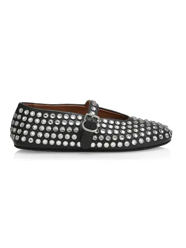 Alaïa Women's Embellished Leather Mary Jane Flats - Noir - Size 11 | Thumbnail 1 Alaïa Women's Embellished Leather Mary Jane Flats - Noir - Size 11 | Thumbnail 1