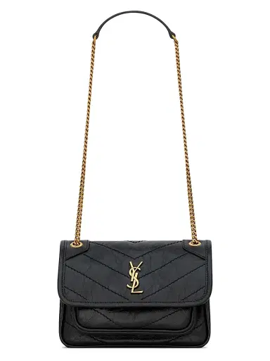 Saint Laurent Women's Niki Mini Bag in Vintage Leather - Black | Thumbnail 1 Saint Laurent Women's Niki Mini Bag in Vintage Leather - Black | Thumbnail 1