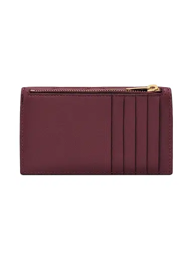 Saint Laurent Women's Cassandre Matelasse Fragments Flap Card Case in Quilted Lambskin - Rouge Cabernet | Thumbnail 2 Saint Laurent Women's Cassandre Matelasse Fragments Flap Card Case in Quilted Lambskin - Rouge Cabernet | Thumbnail 2