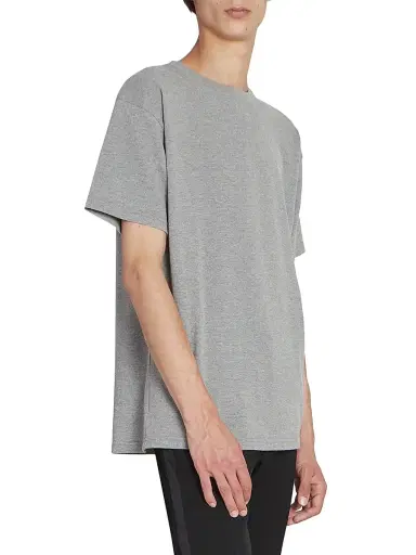 Saint Laurent Men's Cassandre T-Shirt in Pique - Grey And Yellow | Thumbnail 5 Saint Laurent Men's Cassandre T-Shirt in Pique - Grey And Yellow | Thumbnail 5