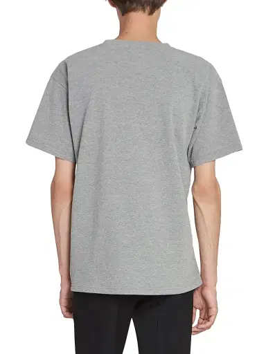 Saint Laurent Men's Cassandre T-Shirt in Pique - Grey And Yellow | Thumbnail 6 Saint Laurent Men's Cassandre T-Shirt in Pique - Grey And Yellow | Thumbnail 6