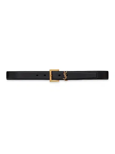 Saint Laurent Women's Cassandre Belt with Square Buckle in Smooth Leather - Nero | Thumbnail 1 Saint Laurent Women's Cassandre Belt with Square Buckle in Smooth Leather - Nero | Thumbnail 1