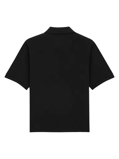 Saint Laurent Men's Cassandre Polo Shirt in Pique - Black | Thumbnail 2 Saint Laurent Men's Cassandre Polo Shirt in Pique - Black | Thumbnail 2