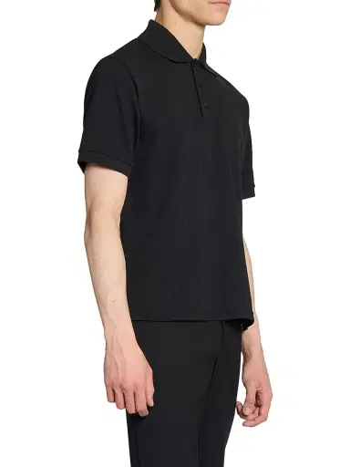 Saint Laurent Men's Cassandre Polo Shirt in Pique - Black | Thumbnail 5 Saint Laurent Men's Cassandre Polo Shirt in Pique - Black | Thumbnail 5