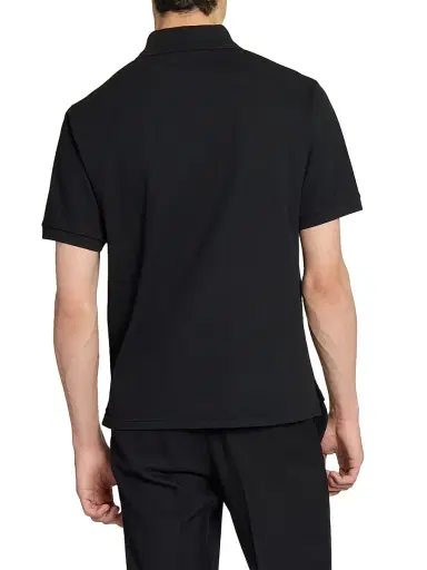 Saint Laurent Men's Cassandre Polo Shirt in Pique - Black | Thumbnail 6 Saint Laurent Men's Cassandre Polo Shirt in Pique - Black | Thumbnail 6