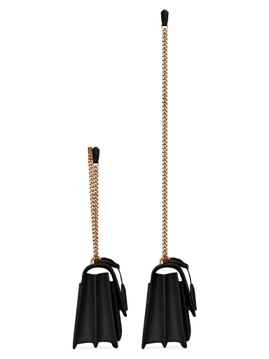 Saint Laurent Women's Sunset Medium Shoulder Bag in Smooth Leather - Black | Thumbnail 4 Saint Laurent Women's Sunset Medium Shoulder Bag in Smooth Leather - Black | Thumbnail 4