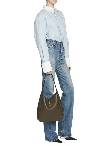 Saint Laurent Women's Le 5 à 7 Supple Shoulder Bag in Smooth Leather - Light Musk | Thumbnail 2 Saint Laurent Women's Le 5 à 7 Supple Shoulder Bag in Smooth Leather - Light Musk | Thumbnail 2