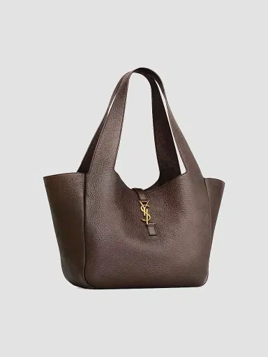 Saint Laurent Women's Le 5 a 7 Bea Tote Bag in Grained Leather - Marron Fonce | Thumbnail 4 Saint Laurent Women's Le 5 a 7 Bea Tote Bag in Grained Leather - Marron Fonce | Thumbnail 4