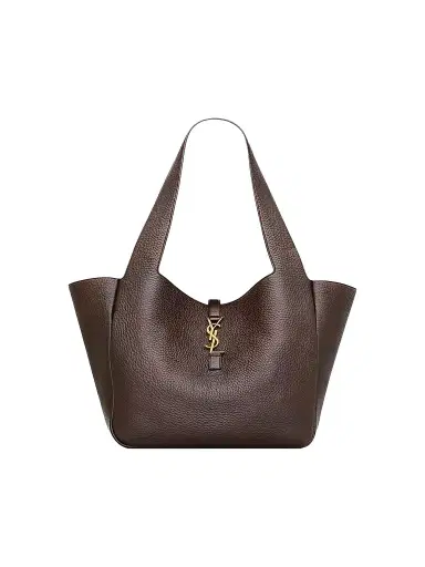 Saint Laurent Women's Le 5 a 7 Bea Tote Bag in Grained Leather - Marron Fonce | Thumbnail 1 Saint Laurent Women's Le 5 a 7 Bea Tote Bag in Grained Leather - Marron Fonce | Thumbnail 1