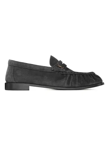 Saint Laurent Men's Le Loafers Supple in Suede - Mickey Grey - Size 10.5 | Thumbnail 1 Saint Laurent Men's Le Loafers Supple in Suede - Mickey Grey - Size 10.5 | Thumbnail 1