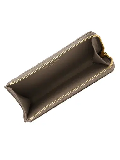 Saint Laurent Women's Cassandre Bijou Zip Card Case in Grain De Poudre Leather - Light Taupe | Thumbnail 3 Saint Laurent Women's Cassandre Bijou Zip Card Case in Grain De Poudre Leather - Light Taupe | Thumbnail 3