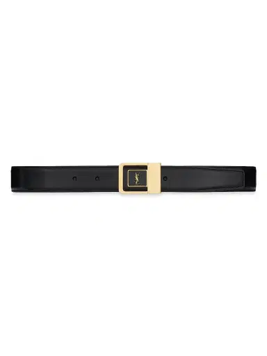 Saint Laurent Women's Female Buckle Belt in Lacquered Leather - Black | Thumbnail 1 Saint Laurent Women's Female Buckle Belt in Lacquered Leather - Black | Thumbnail 1