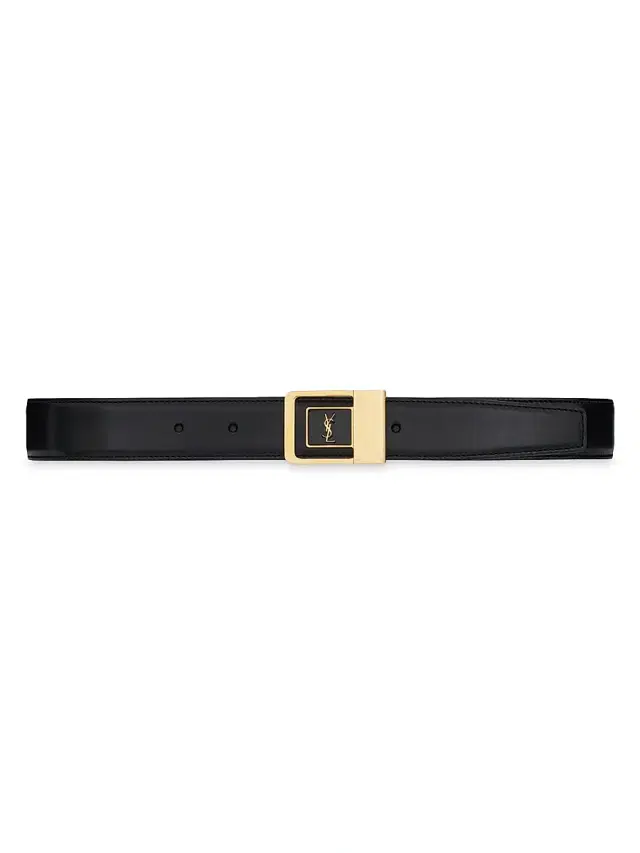 Women's Female Buckle Belt in Lacquered Leather - Black Women's Female Buckle Belt in Lacquered Leather - Black