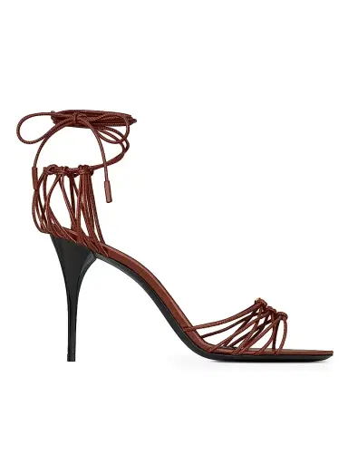 Saint Laurent Women's Babylone Sandals in Smooth Leather - Dark Brown - Size 6 | Thumbnail 1 Saint Laurent Women's Babylone Sandals in Smooth Leather - Dark Brown - Size 6 | Thumbnail 1