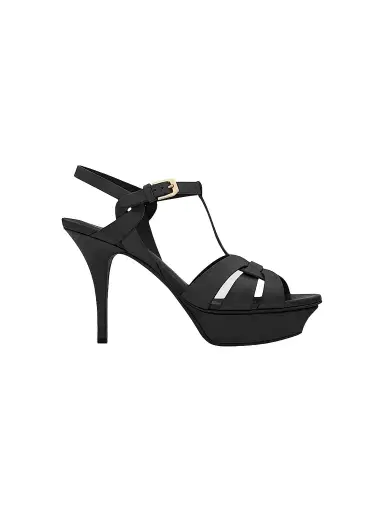 Saint Laurent Women's Tribute 75MM Leather Platform Sandals - Nero - Size 4.5 | Thumbnail 1 Saint Laurent Women's Tribute 75MM Leather Platform Sandals - Nero - Size 4.5 | Thumbnail 1