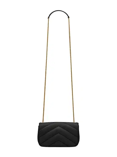 Saint Laurent Women's Loulou Mini Bag in Lambskin Leather - Black | Thumbnail 8 Saint Laurent Women's Loulou Mini Bag in Lambskin Leather - Black | Thumbnail 8