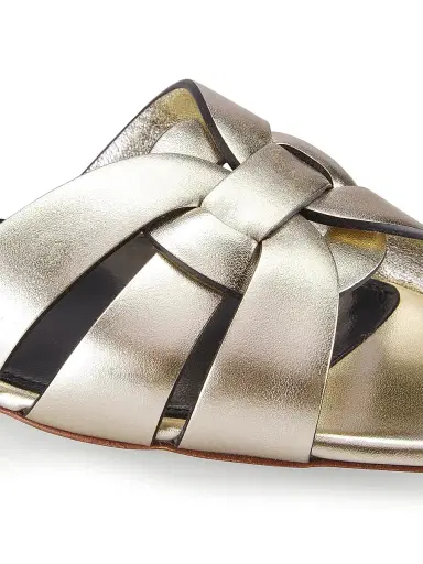 Saint Laurent Women's Tribute Mules in Smooth Leather - Platino - Size 11 | Thumbnail 6 Saint Laurent Women's Tribute Mules in Smooth Leather - Platino - Size 11 | Thumbnail 6