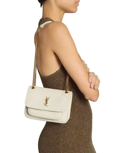 Saint Laurent Women's Niki Mini Bag in Grained Lambskin - Blanc Vintage | Thumbnail 3 Saint Laurent Women's Niki Mini Bag in Grained Lambskin - Blanc Vintage | Thumbnail 3