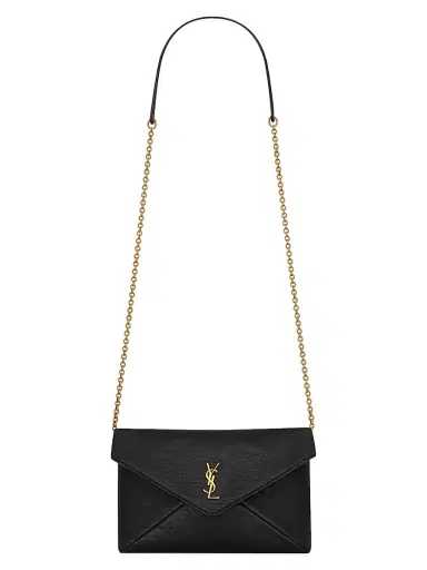 Saint Laurent Women's Cassandre Chain Pouch in Lambskin - Black | Thumbnail 1 Saint Laurent Women's Cassandre Chain Pouch in Lambskin - Black | Thumbnail 1