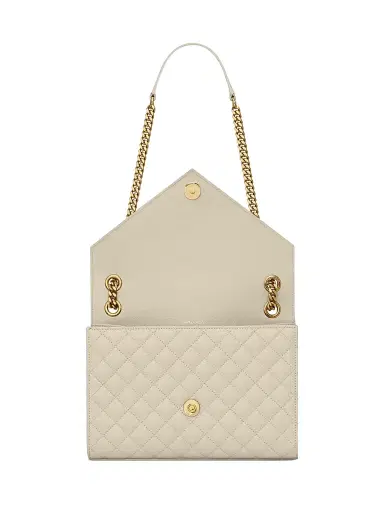 Saint Laurent Women's Envelope Chain Bag in Mix Matelassé - Crema Soft | Thumbnail 5 Saint Laurent Women's Envelope Chain Bag in Mix Matelassé - Crema Soft | Thumbnail 5