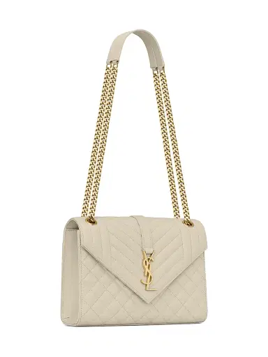 Saint Laurent Women's Envelope Chain Bag in Mix Matelassé - Crema Soft | Thumbnail 6 Saint Laurent Women's Envelope Chain Bag in Mix Matelassé - Crema Soft | Thumbnail 6