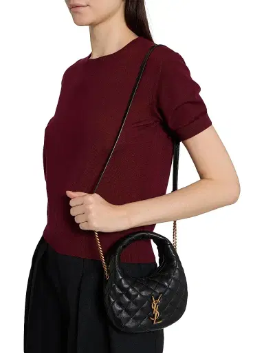 Saint Laurent Women's Icarino Mini Top Handle Bag in Quilted Nappa - Black | Thumbnail 2 Saint Laurent Women's Icarino Mini Top Handle Bag in Quilted Nappa - Black | Thumbnail 2