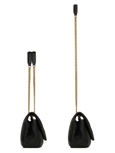 Saint Laurent Women's Calypso Shoulder Bag in Grained Lambskin - Black | Thumbnail 5 Saint Laurent Women's Calypso Shoulder Bag in Grained Lambskin - Black | Thumbnail 5