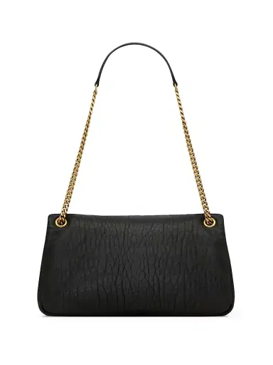 Saint Laurent Women's Calypso Shoulder Bag in Grained Lambskin - Black | Thumbnail 6 Saint Laurent Women's Calypso Shoulder Bag in Grained Lambskin - Black | Thumbnail 6