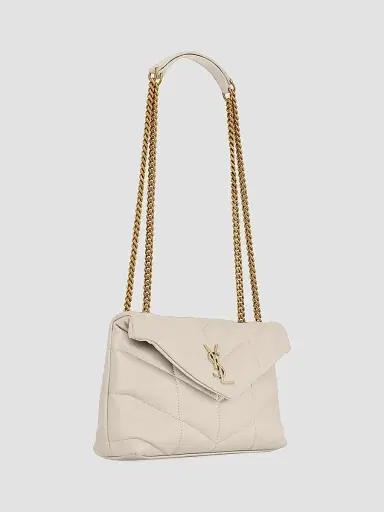 Saint Laurent Women's Puffer Toy Shoulder Bag in Quilted Lambskin - Blanc Vintage | Thumbnail 2 Saint Laurent Women's Puffer Toy Shoulder Bag in Quilted Lambskin - Blanc Vintage | Thumbnail 2