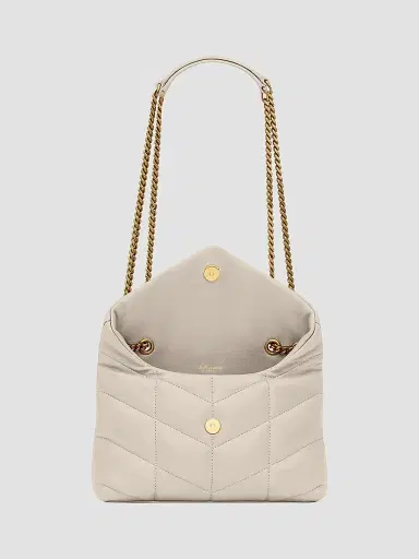 Saint Laurent Women's Puffer Toy Shoulder Bag in Quilted Lambskin - Blanc Vintage | Thumbnail 4 Saint Laurent Women's Puffer Toy Shoulder Bag in Quilted Lambskin - Blanc Vintage | Thumbnail 4