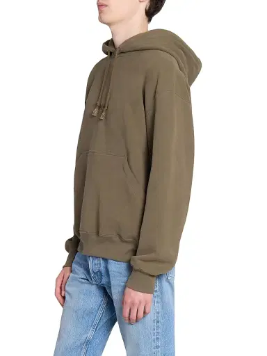Saint Laurent Men's Logo Hoodie - Kaki | Thumbnail 4 Saint Laurent Men's Logo Hoodie - Kaki | Thumbnail 4
