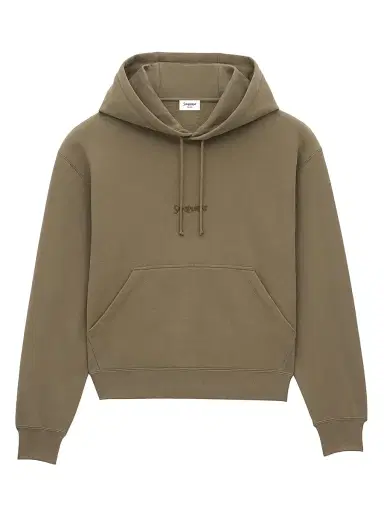 Saint Laurent Men's Logo Hoodie - Kaki | Thumbnail 1 Saint Laurent Men's Logo Hoodie - Kaki | Thumbnail 1