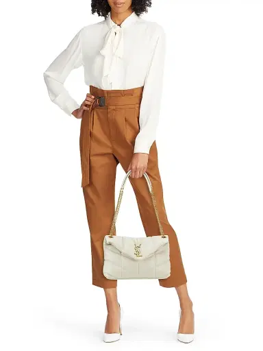 Saint Laurent Women's Puffer Shoulder Bag in Nappa Leather - Crema Soft | Thumbnail 2 Saint Laurent Women's Puffer Shoulder Bag in Nappa Leather - Crema Soft | Thumbnail 2