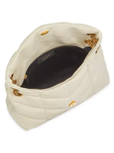 Saint Laurent Women's Puffer Shoulder Bag in Nappa Leather - Crema Soft | Thumbnail 4 Saint Laurent Women's Puffer Shoulder Bag in Nappa Leather - Crema Soft | Thumbnail 4