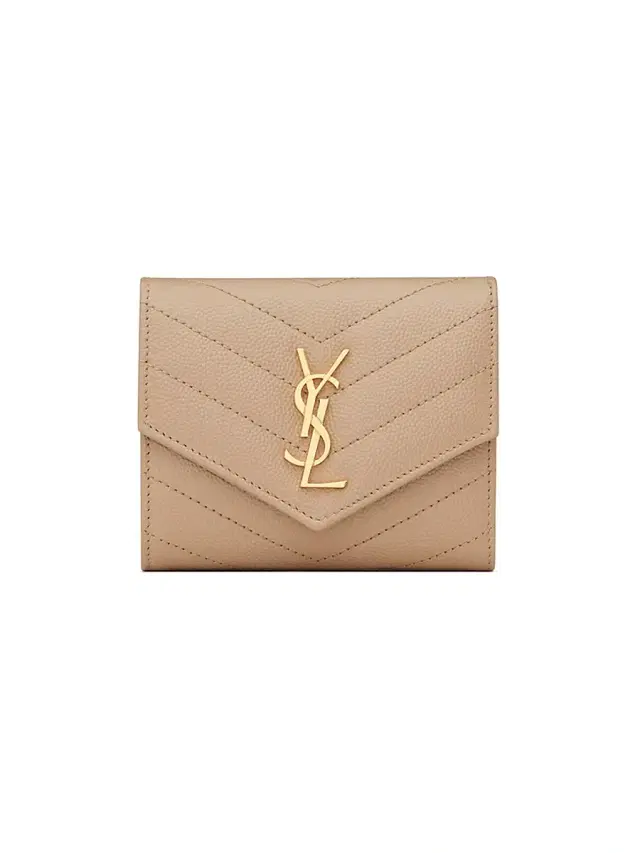 Women's Cassandre Matelassé Multi-Fold Wallet in Leather - Dark Beige Women's Cassandre Matelassé Multi-Fold Wallet in Leather - Dark Beige