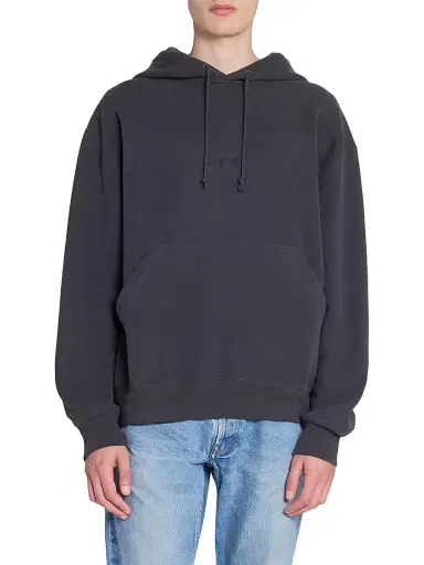 Saint Laurent Men's Logo Hoodie - Gris Fonce | Thumbnail 4 Saint Laurent Men's Logo Hoodie - Gris Fonce | Thumbnail 4