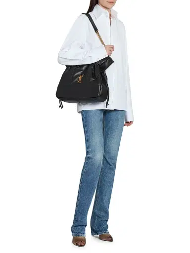 Saint Laurent Women's Jamie Shopping Tote Bag in Lambskin - Black | Thumbnail 2 Saint Laurent Women's Jamie Shopping Tote Bag in Lambskin - Black | Thumbnail 2