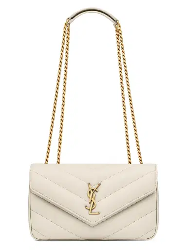Saint Laurent Women's Loulou Shoulder Bag in Lambskin Leather - Blanc Vintage | Thumbnail 1 Saint Laurent Women's Loulou Shoulder Bag in Lambskin Leather - Blanc Vintage | Thumbnail 1