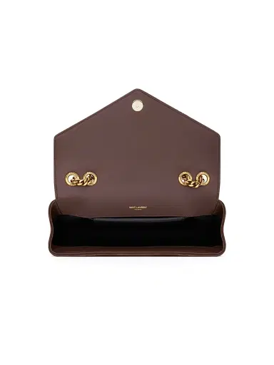 Saint Laurent Women's Loulou Shoulder Bag in Matelassé Suede - Brown Coffee | Thumbnail 8 Saint Laurent Women's Loulou Shoulder Bag in Matelassé Suede - Brown Coffee | Thumbnail 8