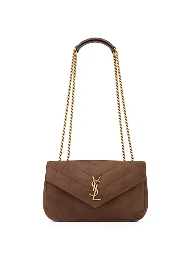 Saint Laurent Women's Loulou Shoulder Bag in Matelassé Suede - Brown Coffee | Thumbnail 1 Saint Laurent Women's Loulou Shoulder Bag in Matelassé Suede - Brown Coffee | Thumbnail 1